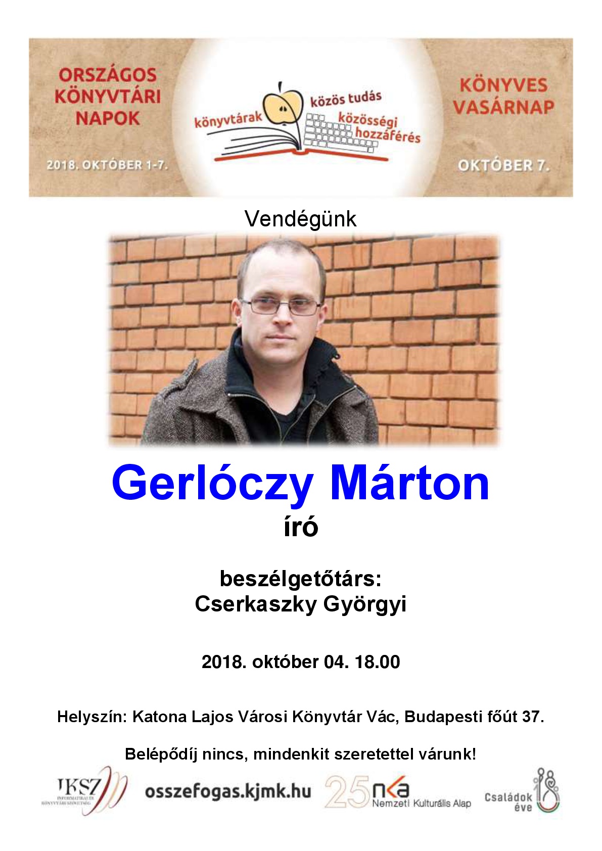 Író-olvasó találkozó Gerlóczy Mártonnal